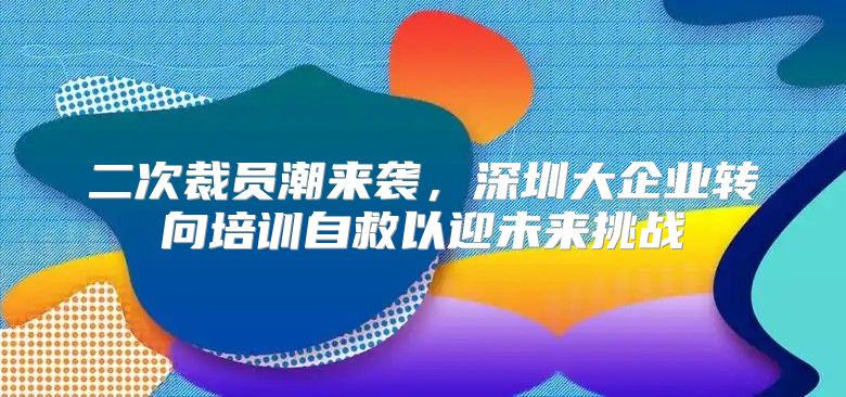 二次裁员潮来袭，深圳大企业转向培训自救以迎未来挑战