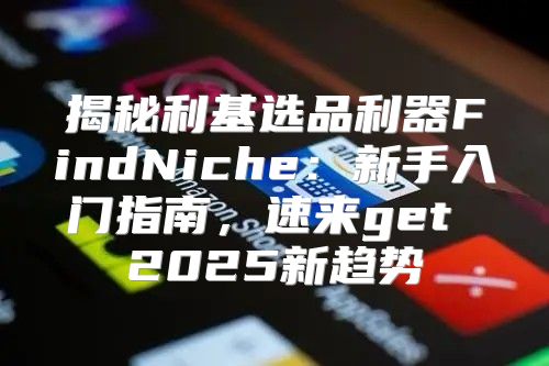 揭秘利基选品利器FindNiche：新手入门指南，速来get 2025新趋势