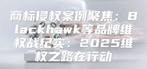商标侵权案例聚焦：Blackhawk等品牌维权战纪实：2025维权之路在行动