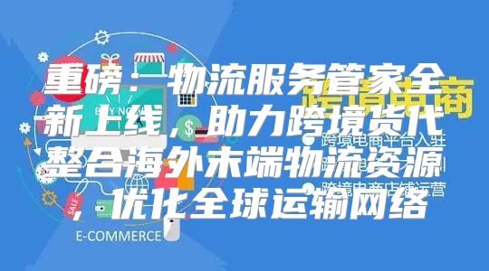 重磅：物流服务管家全新上线，助力跨境货代整合海外末端物流资源，优化全球运输网络