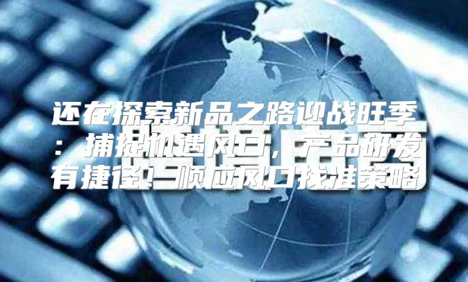 还在探索新品之路迎战旺季：捕捉机遇风口，产品研发有捷径！顺应风口找准策略
