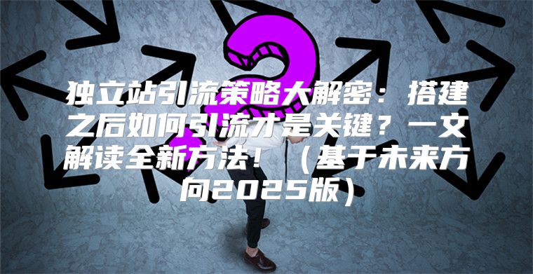 独立站引流策略大解密：搭建之后如何引流才是关键？一文解读全新方法！基于未来方向2025版