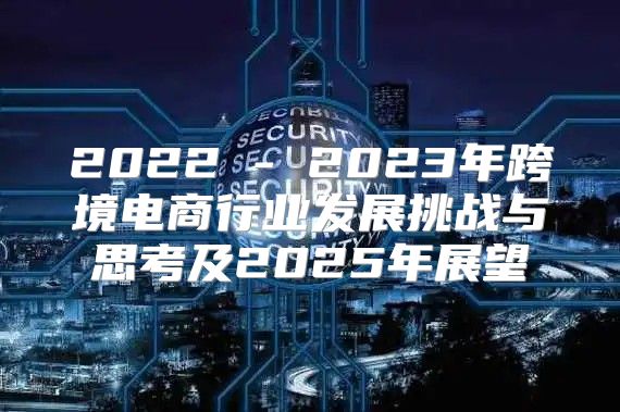 2022 - 2023年跨境电商行业发展挑战与思考及2025年展望