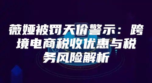 薇娅被罚天价警示：跨境电商税收优惠与税务风险解析