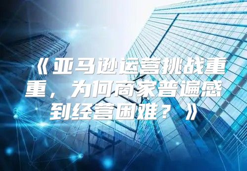 亚马逊运营挑战重重，为何商家普遍感到经营困难？