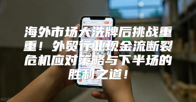 海外市场大洗牌后挑战重重！外贸行业现金流断裂危机应对策略与下半场的胜利之道！