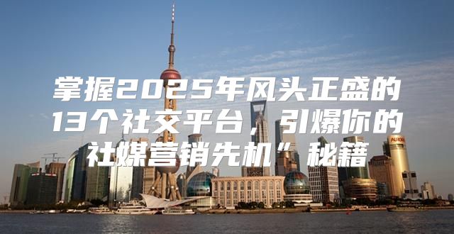 掌握2025年风头正盛的13个社交平台，引爆你的社媒营销先机”秘籍