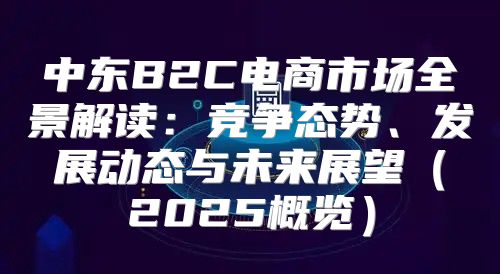 中东B2C电商市场全景解读：竞争态势、发展动态与未来展望2025概览