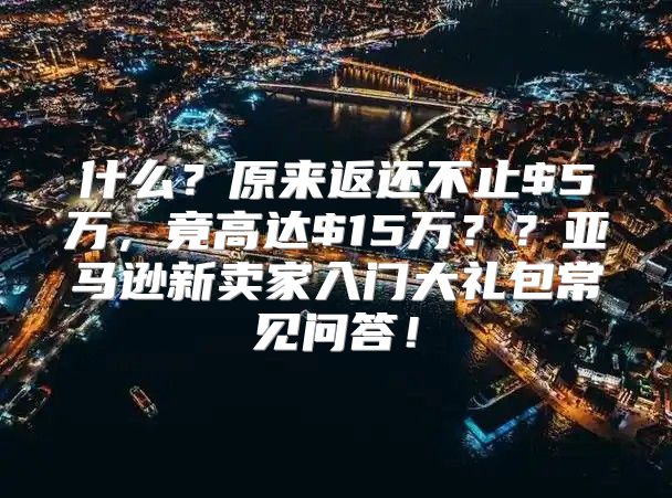 什么？原来返还不止$5万，竟高达$15万？？亚马逊新卖家入门大礼包常见问答！