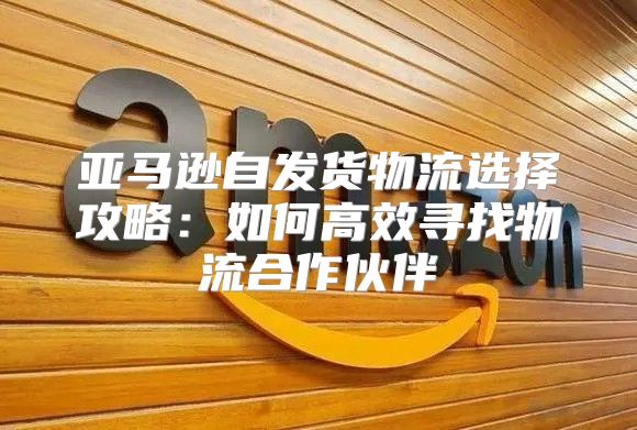 亚马逊自发货物流选择攻略：如何高效寻找物流合作伙伴