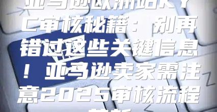 亚马逊欧洲站KYC审核秘籍：别再错过这些关键信息！亚马逊卖家需注意2025审核流程革新