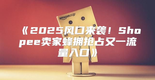 2025风口来袭！Shopee卖家蜂拥抢占又一流量入口