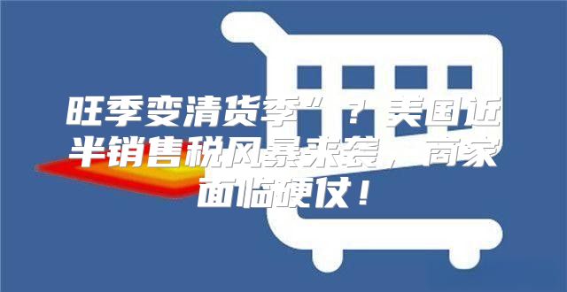 旺季变清货季”？美国近半销售税风暴来袭，商家面临硬仗！