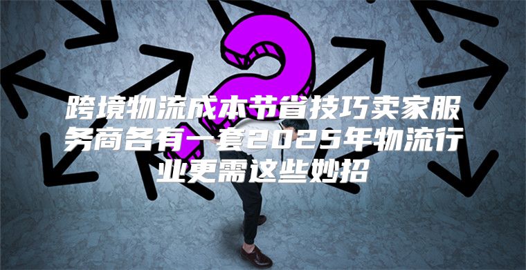 跨境物流成本节省技巧卖家服务商各有一套2025年物流行业更需这些妙招