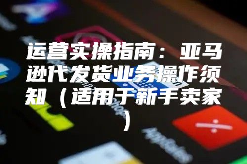 运营实操指南：亚马逊代发货业务操作须知适用于新手卖家