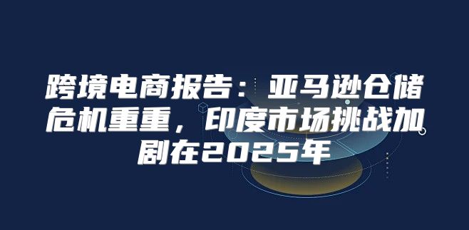 跨境电商报告：亚马逊仓储危机重重，印度市场挑战加剧在2025年