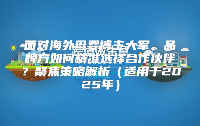 面对海外母婴博主大军，品牌方如何精准选择合作伙伴？聚焦策略解析适用于2025年
