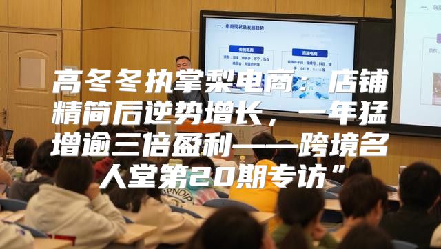 高冬冬执掌梨电商：店铺精简后逆势增长，一年猛增逾三倍盈利——跨境名人堂第20期专访”