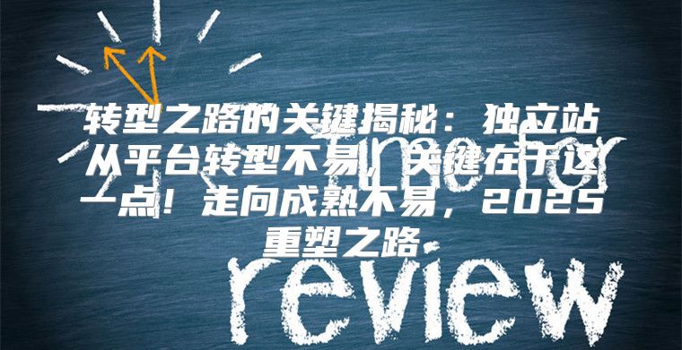 转型之路的关键揭秘：独立站从平台转型不易，关键在于这一点！走向成熟不易，2025重塑之路