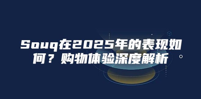 Souq在2025年的表现如何？购物体验深度解析