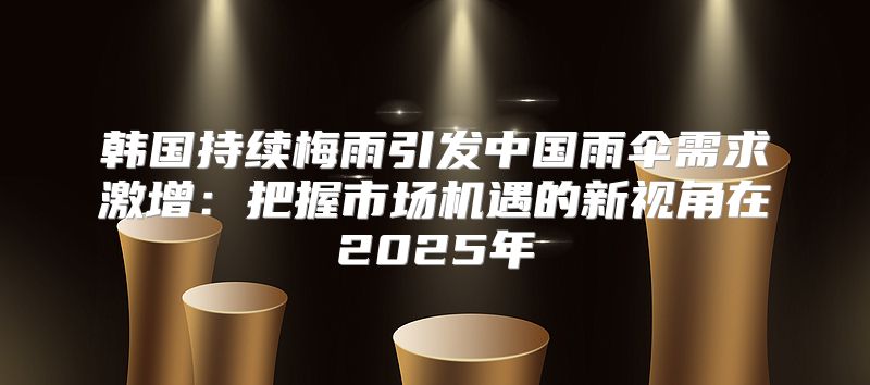 韩国持续梅雨引发中国雨伞需求激增：把握市场机遇的新视角在2025年
