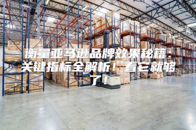 衡量亚马逊品牌效果秘籍：关键指标全解析！看它就够了！