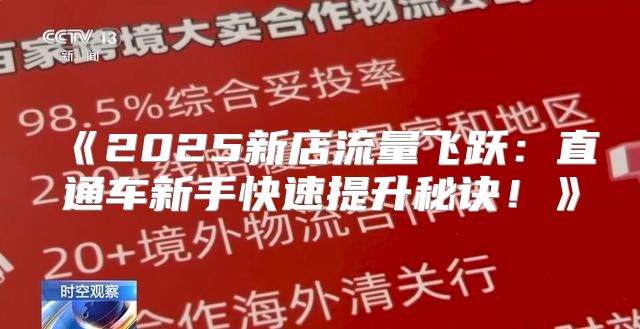 2025新店流量飞跃：直通车新手快速提升秘诀！