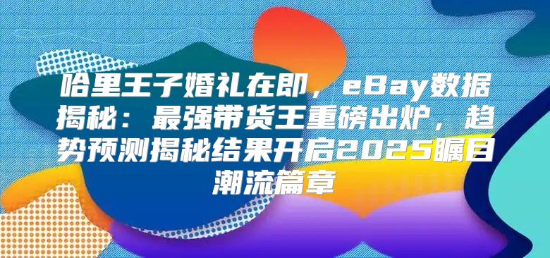 哈里王子婚礼在即，eBay数据揭秘：最强带货王重磅出炉，趋势预测揭秘结果开启2025瞩目潮流篇章