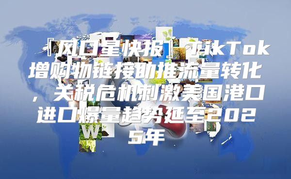 『风口星快报』TikTok增购物链接助推流量转化，关税危机刺激美国港口进口爆量趋势延至2025年