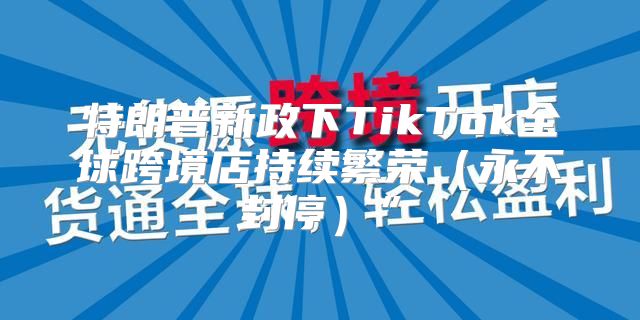 特朗普新政下TikTok全球跨境店持续繁荣永不封停”