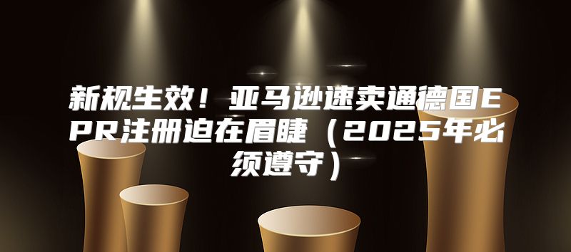 新规生效！亚马逊速卖通德国EPR注册迫在眉睫2025年必须遵守
