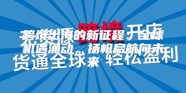 跨境出海的新征程：全球机遇涌动，扬帆启航向未来