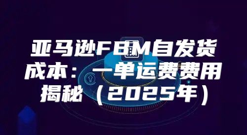 亚马逊FBM自发货成本：一单运费费用揭秘2025年