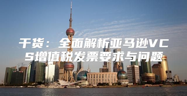 干货：全面解析亚马逊VCS增值税发票要求与问题
