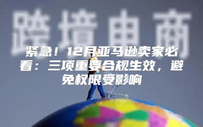 紧急！12月亚马逊卖家必看：三项重要合规生效，避免权限受影响