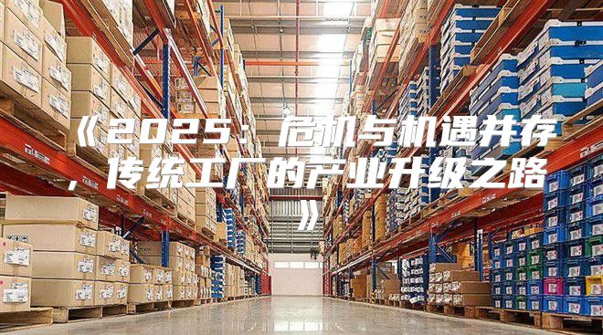 2025危机与机遇并存，传统工厂的产业升级之路