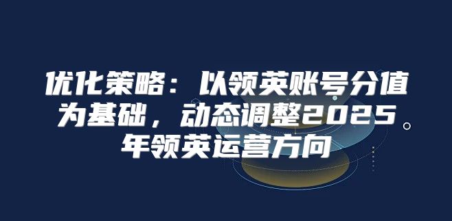 优化策略：以领英账号分值为基础，动态调整2025年领英运营方向