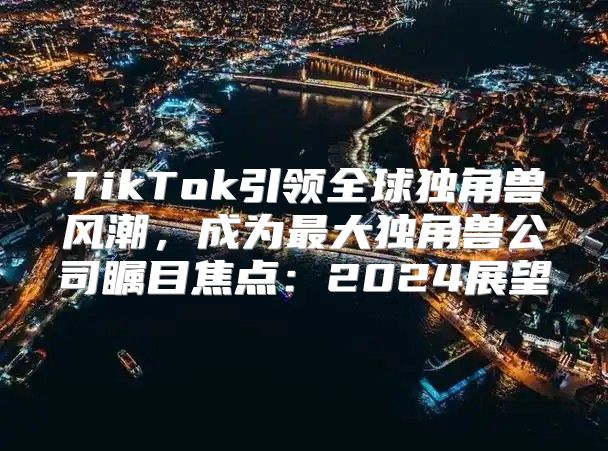 TikTok引领全球独角兽风潮，成为最大独角兽公司瞩目焦点：2025展望