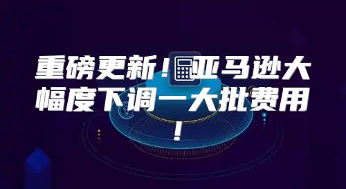 重磅更新！亚马逊大幅度下调一大批费用！