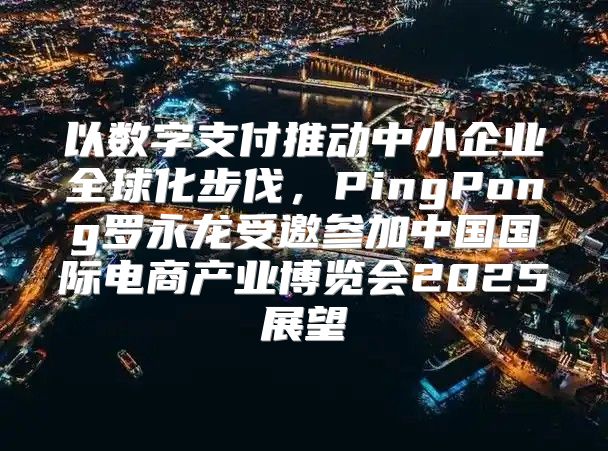 以数字支付推动中小企业全球化步伐，PingPong罗永龙受邀参加中国国际电商产业博览会2025展望