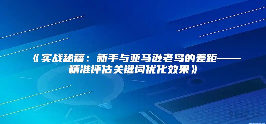 实战秘籍：新手与亚马逊老鸟的差距——精准评估关键词优化效果