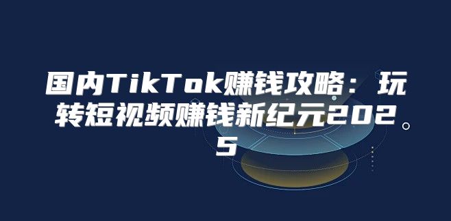 国内TikTok赚钱攻略：玩转短视频赚钱新纪元2025
