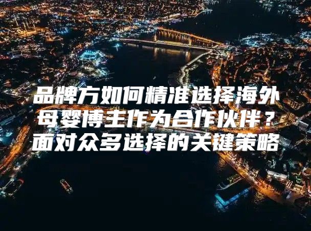 品牌方如何精准选择海外母婴博主作为合作伙伴？面对众多选择的关键策略