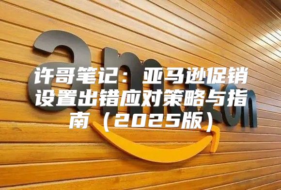 许哥笔记：亚马逊促销设置出错应对策略与指南2025版