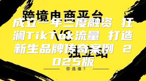 成立一年三度融资 狂澜TikTok流量 打造新生品牌传奇案例 2025版