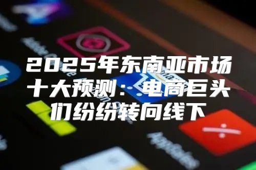 2025年东南亚市场十大预测：电商巨头们纷纷转向线下