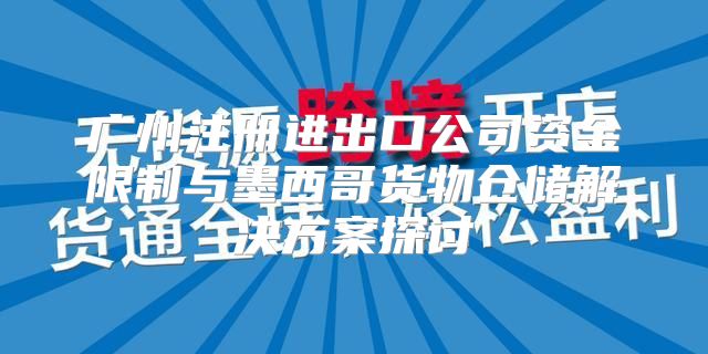 广州注册进出口公司资金限制与墨西哥货物仓储解决方案探讨