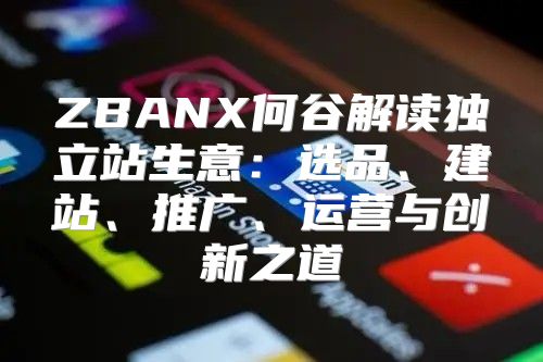 ZBANX何谷解读独立站生意：选品、建站、推广、运营与创新之道
