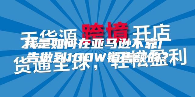 我是如何在亚马逊不靠广告做到100W销售额的？