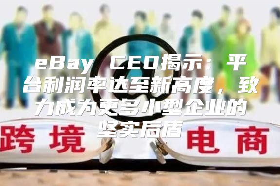 eBay CEO揭示：平台利润率达至新高度，致力成为更多小型企业的坚实后盾